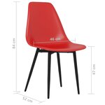 vidaXL Chaises à manger lot de 2 rouge PP