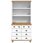vidaXL Hutch ASKIM Blanc 91 x 40 x 184 cm Bois de pin massif