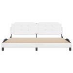 vidaXL Cadre de lit sans matelas Zadar blanc 200x200 cm similicuir