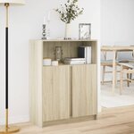 vidaXL Buffet avec LED chêne sonoma 77x34x100 cm bois d'ingénierie