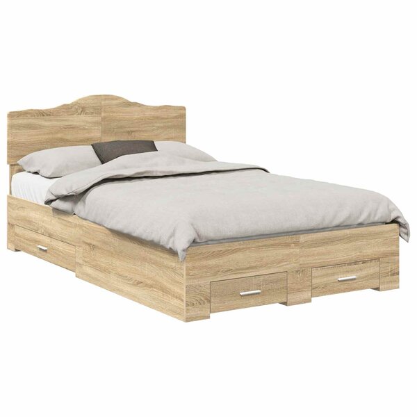 vidaXL Cadre de lit Chêne Sonoma 120 x 200 cm Bois d'ingénierie