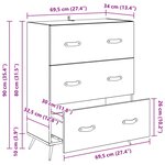 vidaXL Commode Bois ancien 69 5 x 34 x 90 cm Bois d’ingénierie
