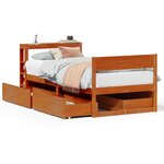 vidaXL Cadre de lit sans matelas cire marron 75x190 cm bois pin massif