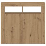 vidaXL Buffet avec lumières LED chêne artisanal bois d'ingénierie