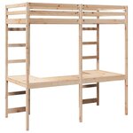 vidaXL Cadre de lit mezzanine Naturel 80 x 200 cm Pin massif