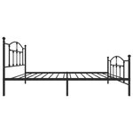 vidaXL Cadre de lit métal sans matelas avec pied de lit noir 107x203cm