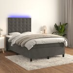 vidaXL Sommier à lattes de lit avec matelas LED gris foncé 120x190 cm