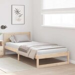 vidaXL Cadre de lit avec tête de lit Naturel 100 x 200 cm Pin massif