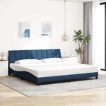 vidaXL Cadre de lit sans matelas Hanko bleu 200x200 cm tissu