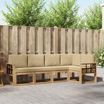 vidaXL Ensemble de canapés d'extérieur 5 Pièces Blanc et Beige