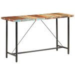 vidaXL Ensemble de bar 7 Pièces Bois de récupération et cuir véritable