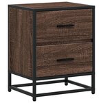 vidaXL Tables de chevet 2 Pièces chêne marron 40x31x50 cm bois ingénierie
