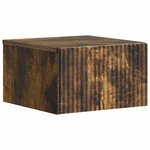 vidaXL Cabinet de chevet mural 2 Pièces Chêne fumé 33 x 34 5 x 20 cm