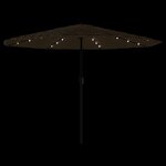 vidaXL Parasol de jardin avec LED et mât en acier marron 388x388x248cm