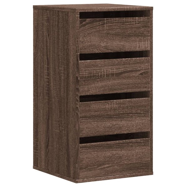 vidaXL Commode d'angle chêne marron 40x41x76 cm bois d'ingénierie