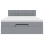 vidaXL Lit ottoman avec matelas gris clair 140x190 cm tissu