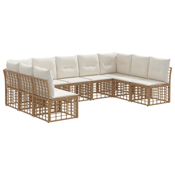 vidaXL Ensemble de canapés d'extérieur Naturel Polyester