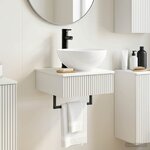 vidaXL Basin de lavage mural Blanc 40 x 41 x 40 5 cm Bois d'ingénierie