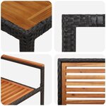 Ensemble de salle à manger de jardin 5 pièces vidaXL en poly rotin noir acacia