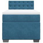 vidaXL Sommier à lattes de lit avec matelas bleu 100x200 cm