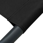 vidaXL Lit de repos d'extérieur avec auvent et oreillers Noir