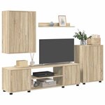 vidaXL Ensemble meuble TV 4 Pièces Chêne Sonoma Bois d'ingénierie
