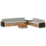 vidaXL Ensemble de canapés d'extérieur 8 pc Naturel et gris clair