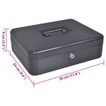 vidaXL Coffre-fort portable Gris foncé Acier Moyen Coffre-fort portable