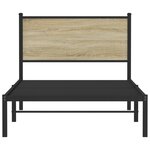 vidaXL Cadre de lit en métal sans matelas chêne sonoma 100x190 cm