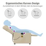 vidaXL Fauteuil inclinable de massage électrique crème tissu