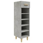 vidaXL Armoire à chaussures Gris béton 30x35x105 cm Bois d'ingénierie