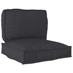 vidaXL Set de coussins de palette 2 Pièces Noir Tissu Oxford