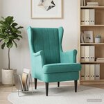 vidaXL Fauteuil Turquoise Velours