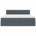 vidaXL Lit de rangement LED avec matelas Gris foncé 160 x 200 cm