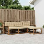 vidaXL Ensemble de canapés d'extérieur 4 Pièces Naturel et Beige