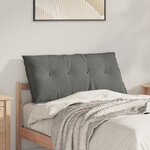 vidaXL Coussin de Dos Gris foncé 100 x 50 cm Tissu en microfibre