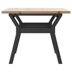 vidaXL Table basse cadre en Y 80x50x40 cm bois de pin massif et acier