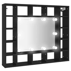 vidaXL Armoire à miroir à LED noir 91x15x76 5 cm
