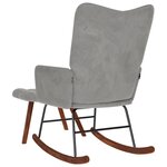 vidaXL Chaise à bascule avec tabouret en velours gris clair