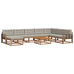 vidaXL Ensemble de canapés d'extérieur 9 Pièces Gris Naturel et Clair