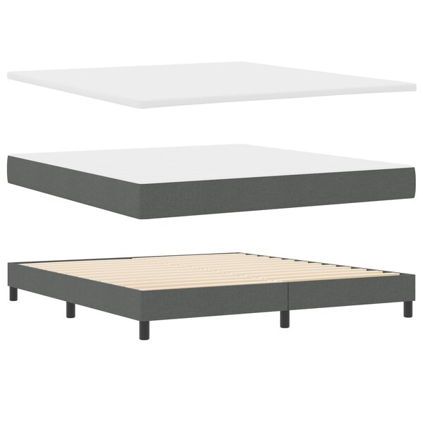 Lit box spring vidaXL avec matelas gris foncé 180x200 cm en tissu