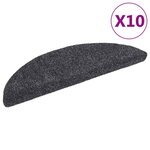 vidaXL Tapis autoadhésifs de marches 10 Pièces Gris foncé 56x17x3 cm