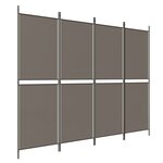vidaXL Cloison de séparation 4 panneaux Anthracite 200x200 cm Tissu