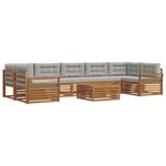 vidaXL Ensemble de canapés d'extérieur 8 Pièces Gris Naturel et Clair