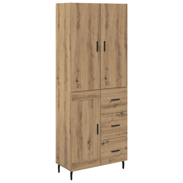 vidaXL Haut Armoire 2 Pièces Chêne artisanal Bois Aggloméré et Verre