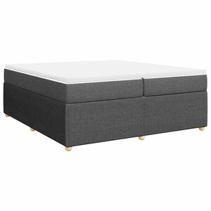 vidaXL Sommier à lattes de lit avec matelas Gris foncé 200x200cm Tissu