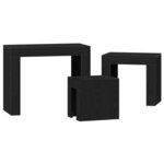 vidaXL Table Gigogne 3 Pièces Chêne noir 61 x 30 x 50 cm