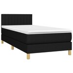 vidaXL Sommier à lattes de lit avec matelas et LED Noir 90x200cm Tissu