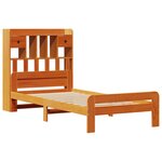 vidaXL Lit bibliothèque sans matelas cire marron 75x190 cm pin massif