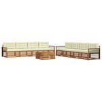 vidaXL Ensemble de canapés d'extérieur 9 pc Naturel et Crème